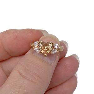 Size 6 ♥️ Cubic Zirconium and Gold Plated -V5 Ring